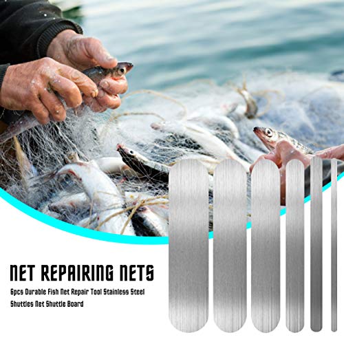 6Pcs Fishing Net Shuttle Netting Needle Shuttles Stainless Steel Fishing Net Repair Line Equipment Plastic Cast Net Mending Needle Fishing Tool Fishing Netting Needle Accessories Fishing Line Repair #TOP5