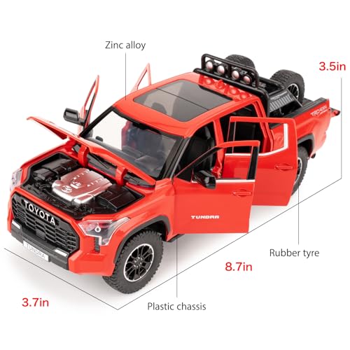 WAKAKAC 1:24 Camioneta Pickup Off-Road Tundra Roja miniatura 2