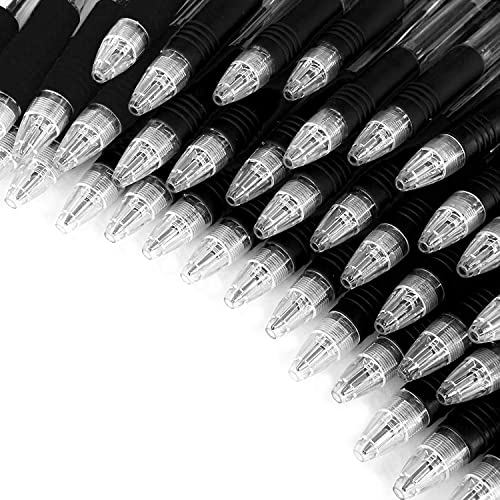 Bolígrafos retráctiles Z-Grip de tinta negra, caja de 50 bolis transparentes de oficina