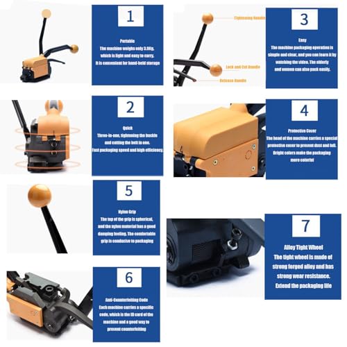 Máquina de flejado manual de acero resistente con tensor y cortadores para embalaje, equipo de flejado duradero y eficiente