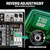 XTUGA KP4 4 Channel Audio Mixer, 16-Bit DSP Effect USB Audio Interface Effects +48V Phantom Bluetooth for Home Studio Recording,Live Streaming, Recording Equipment, KTV, Party, Church