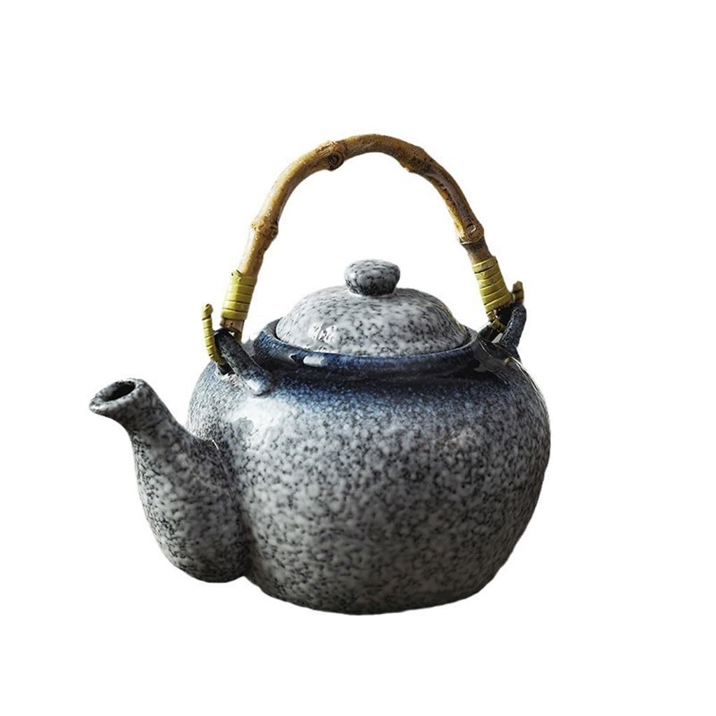 FJQFHH Japanese ceramic tea pot, Ceramic Stoneware Retro Teapot Kung Fu Tea Brewer Single Pot(A)