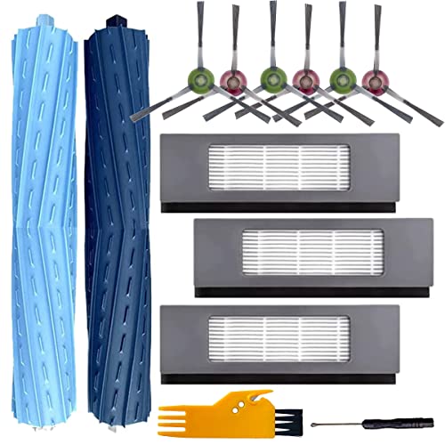 EATBALE Ersatzteile Zubehör für Ecovacs Deebot Ozmo T9 AIVI T9 AIVI+ T9 PRO T9 MAX Staubsauger inkl. 2 Hauptbürsten 3 Filtern 6 Seitenbürsten 2 Werkzeugen