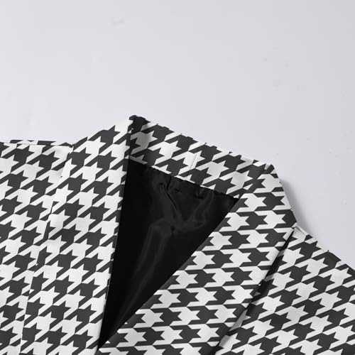 Cloudstyle Mens Suit Vest Houndstooth Plaid Business Formal Dress Slim Fit Waistcoat3