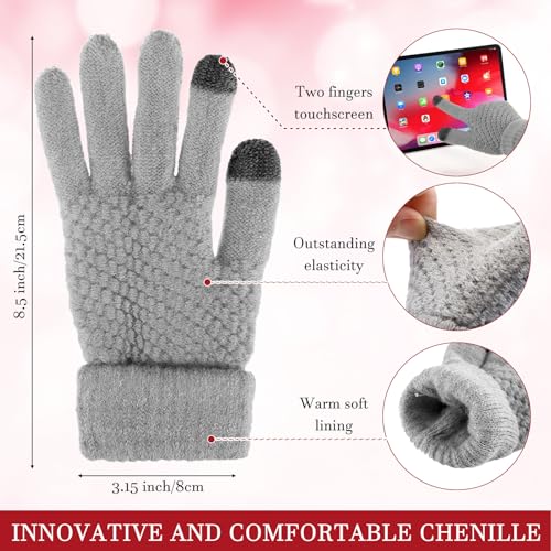 12 Pcs Winter Warmer Set Including Knit Beanie Hat Long Scarf Touch Screen Gloves for Men Women4