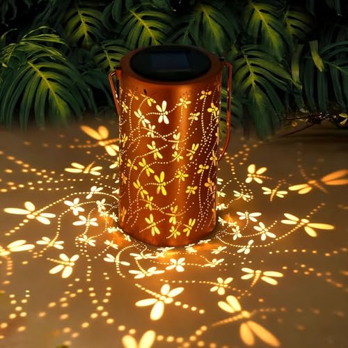 BSGlobal Dragonfly Solar Lanterns Outdoor Waterproof Hanging Lights