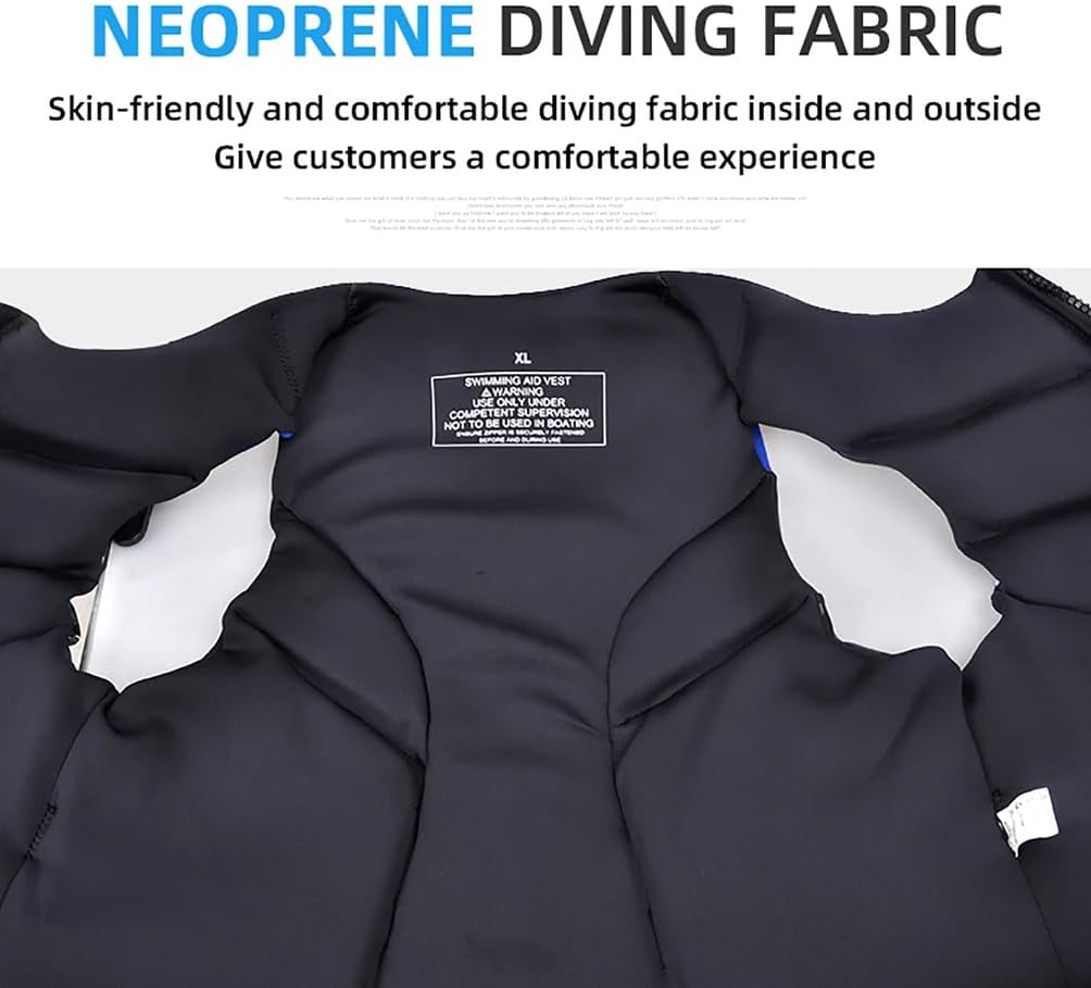 WYYHAA Men's Neoprene Wakesurf Impact Vest, Lightweight Swim Vest for Adults, Breathable & Comfortable, for Snorkeling, Kayaking, Paddle Boating & Water Sports