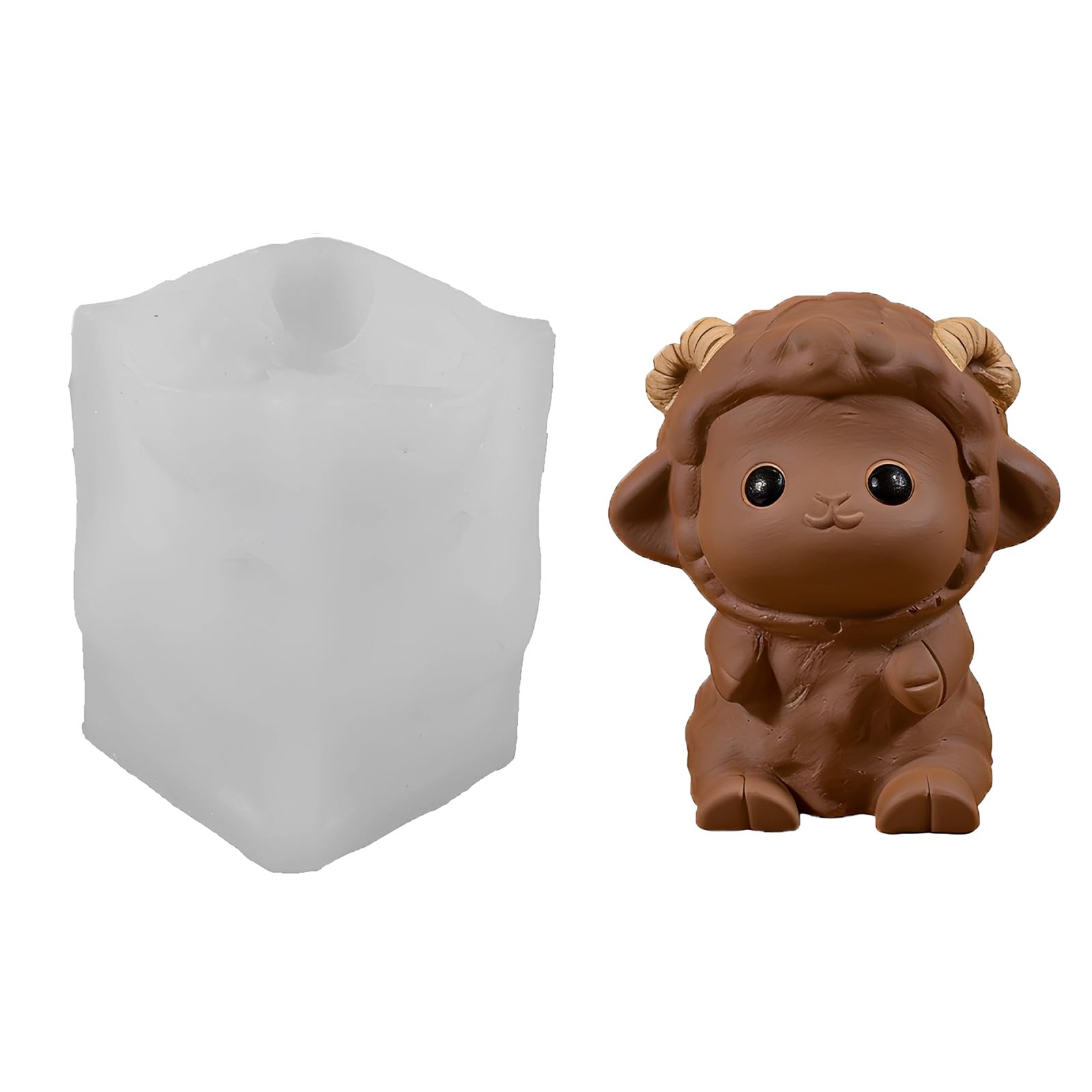 Osniyaw B Flexible Sheep Silicone Candle Mould For Making Handmade Soap Chocolate With Detailed Designs