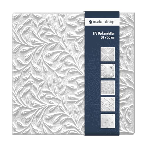 Takplattor av polystyren EPS – takpaneler, lätta och robusta i modern design (10 m² ekonomipaket WIOSNA 50 x 50 cm), takplattor, våtrum, tak