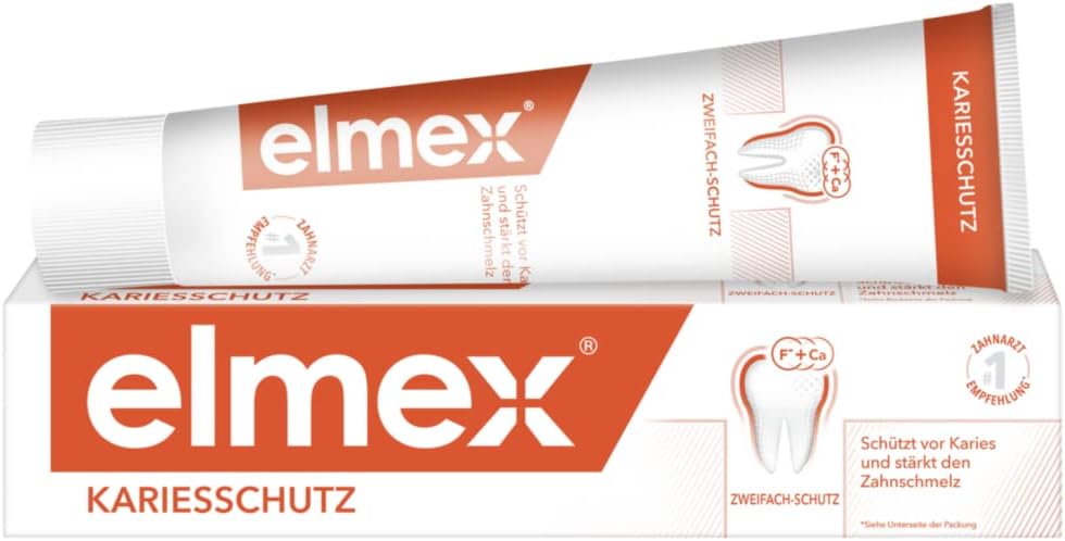 Toothpaste Caries Protection 75 ml - Medical Teeth Cleaning for Highly Effective Caries Protection - Provides Dual Active Calcium Fluoride Protective Shield for Durable Teeth