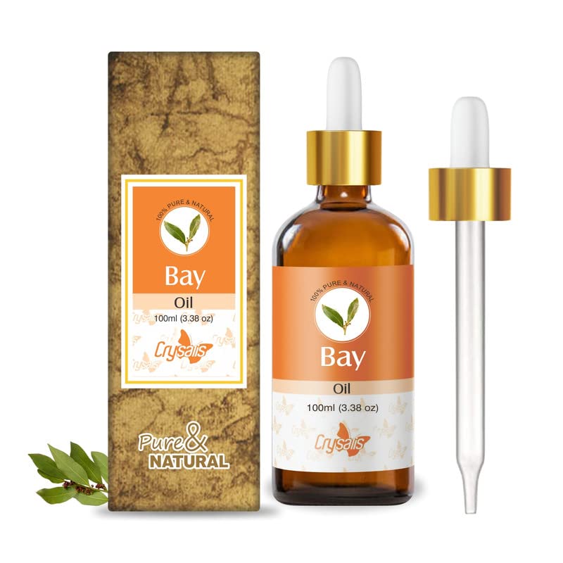 Image of Crysalis Bay (Laurus Nobilis) Oil|100% Pure & Natural Undiluted Essential Oil Organic Standard For Skin & Hair Care|Therapeutic Grade Oil,Controls Dandruff & Even Tones Skin - 100ML With Dropper