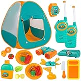 ToyVelt Kids Camping Tent Set with Walkie Talkies - Set Includes Tent, Telescope, 2 Walkie Talkies,...