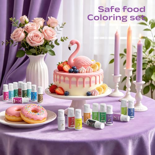 Image of Oil Based Food Coloring for Chocolate,Large Capacity 20Colors Oil Food Dye for Cake Decorating Food Grade Edible Food Dye for Baking,Candy Melts Cookies Fondant - .7 Fl. Oz Bottles