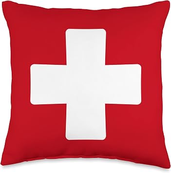 Swiss Swiss Swiza Schwyzer Gruezi Cross Throw Pillow