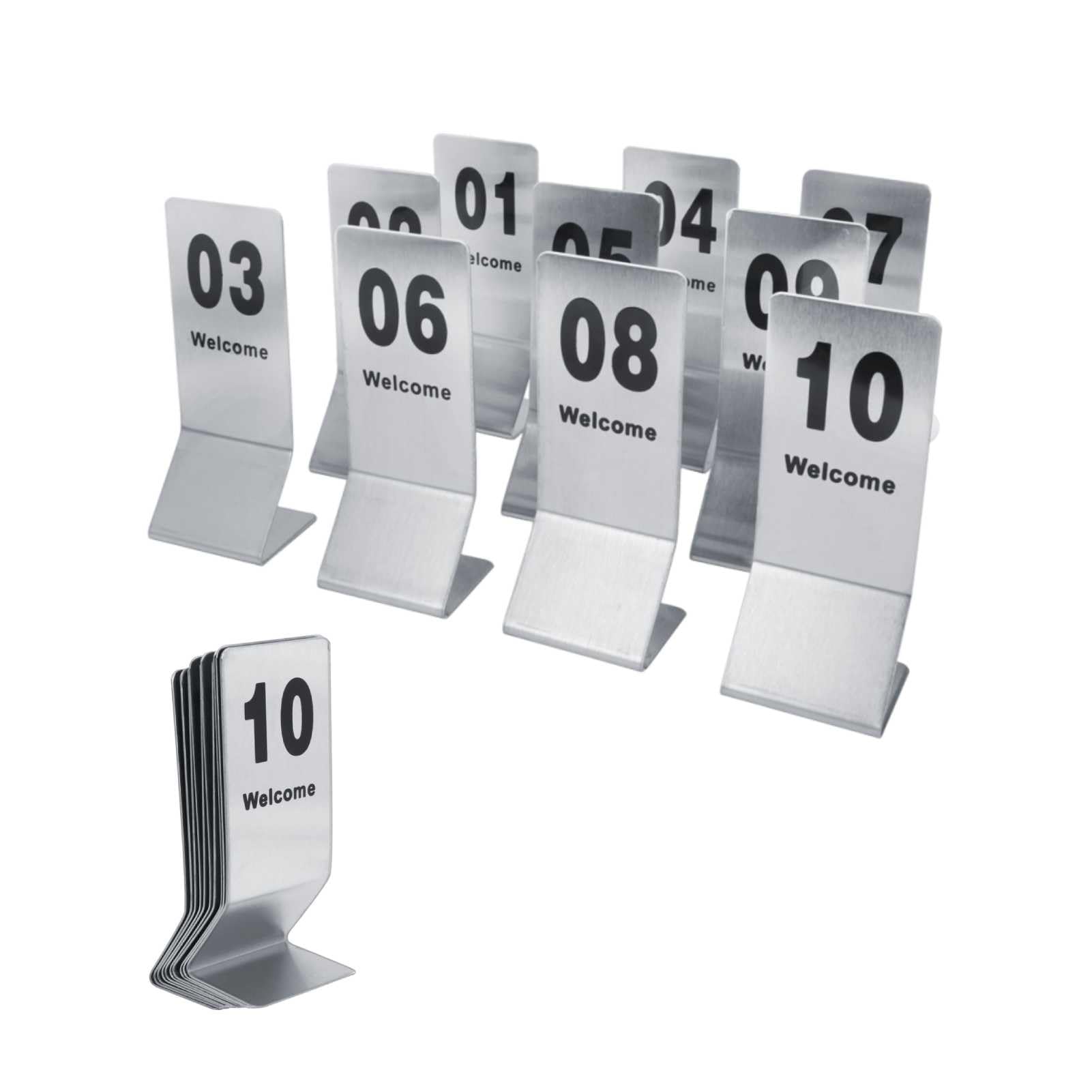Numéros de table en acier inoxydable parfaits pour mariages, bars et cafés - 8