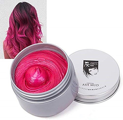 Temporary Hair Wax Hair Color Wax Instant Hairstyle Mud Cream 4.23OZ Natural Hair Coloring Wax Material Disposable Hair Styling for Cosplay, Party, Masquerade, Halloween.(Red)