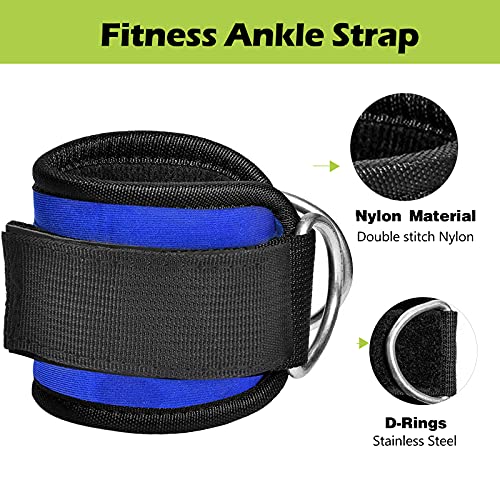 6 Pieces Cable Machine Accessories Set - Lat Bar Cable Machine Attachment, Double D Handle, V-Shaped Bar, Tricep Rope, Rotating Straight Bar & Ankle Straps, For Arm Strength Workout Training #TOP6