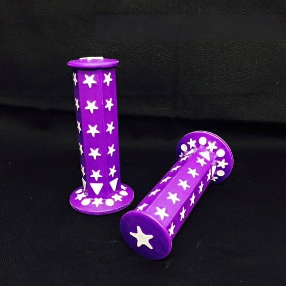 Amazon.co.jp: PRETTYRACING 汎用 六角 スター グリップ 紫色 星柄