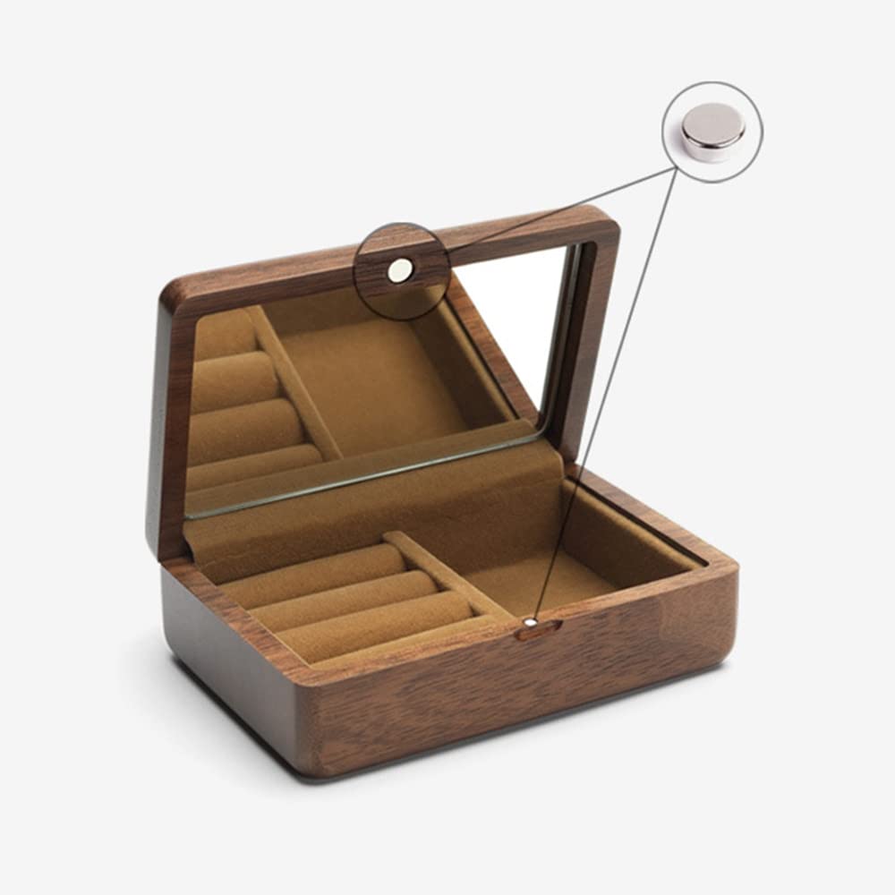 Deposito di GioielliScatola da Viaggio in Legno retrò Custodia da imballaggio per Gioielli in Legno Anello Nuziale Collana Bracciale Organizzatore Donna Uomo Display Box Gift