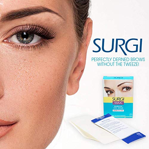 Surgiwax Eyebrow Wax Strips - Facial Wax Strips for Women Hair Removal, Ready-to-Use Eyebrow Waxing Strip for Perfectly Defined Brows, 2 Pack