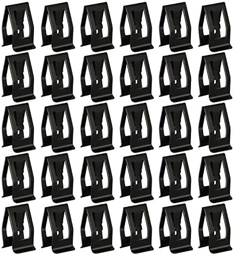 30 Pack Black Metal Retainer Clips, Universal Automotive Car Interior Front Console Dash Dashboard Trim for Ford Mazda Audi