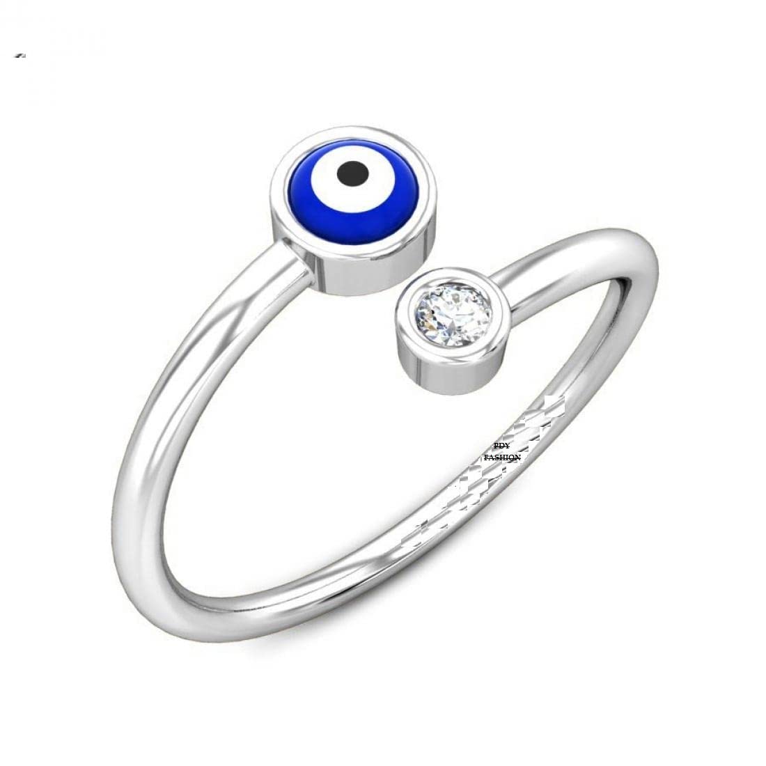 PDY FASHION Unisex Adjustable Finer Rings For Girls women Stainless Steel Plated Brass Evil Eye Finger Ring pack of 1 (18) (B0BNLRX1R7) Amazon Price History, Amazon Price Tracker