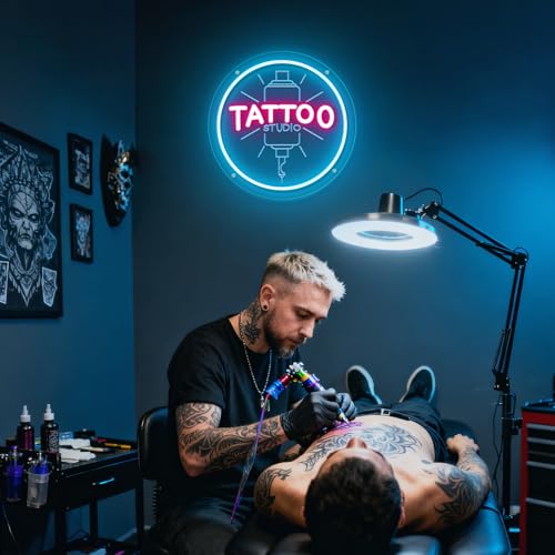 Image of TATTOO Studio Neon Sign LED Tattoo Wall Decor USB Powered Adjustable Brightness Dimmable Neon Light for Business Stores Birthday Christmas Gifts