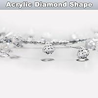 Vista 4 de Guirnalda de Navidad Jishi de 6.1 m de cristal con diamantes, alambre de hielo transparente con cuentas para decoración de árbol de Navidad