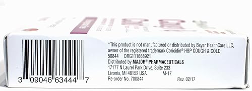 Miniatura 3 de Major Cough  Cold HBP Antihistamine Suppressant Tablets for People with High Blood Pressure 16-Count Boxes 6 Pack
