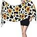 Srucddu Cow Print Sunflower Scarfs For Women, Fashion Long Shawl Winter Fall Warm Soft Large Scarf Scarves Wrap