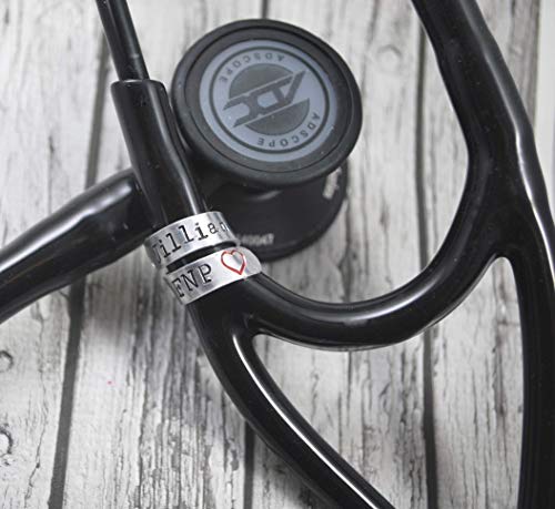 Stethoscope ID Name Tag, Personalized Stethoscope Name Charm, Wrap Style Stethoscope Charm, Universal Fit Stethoscope ID Tag