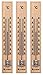 Lantelme 7837 - Set di 3 termometri in legno di faggio, analogici, per esterni come il giardino e interni come la camera da letto