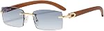 Heptagram Rectangle Fashion Rimless Sunglasses for Women Men Gangster 90s Frameless Shades Retro Vintage Trendy Eyewear