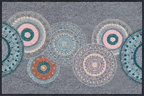 Erwin Müller Fußmatte, Schmutzfangmatte, Sauberlaufmatte Mandala grau Größe 50x75 cm -...