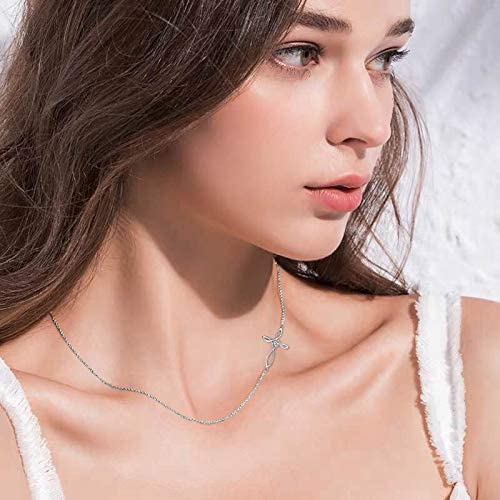 Ever Faith 925 Sterling Silver Cz Jewelry Religious Church Sideways Celtic Knot Cross Choker Necklace For Women #TOP1