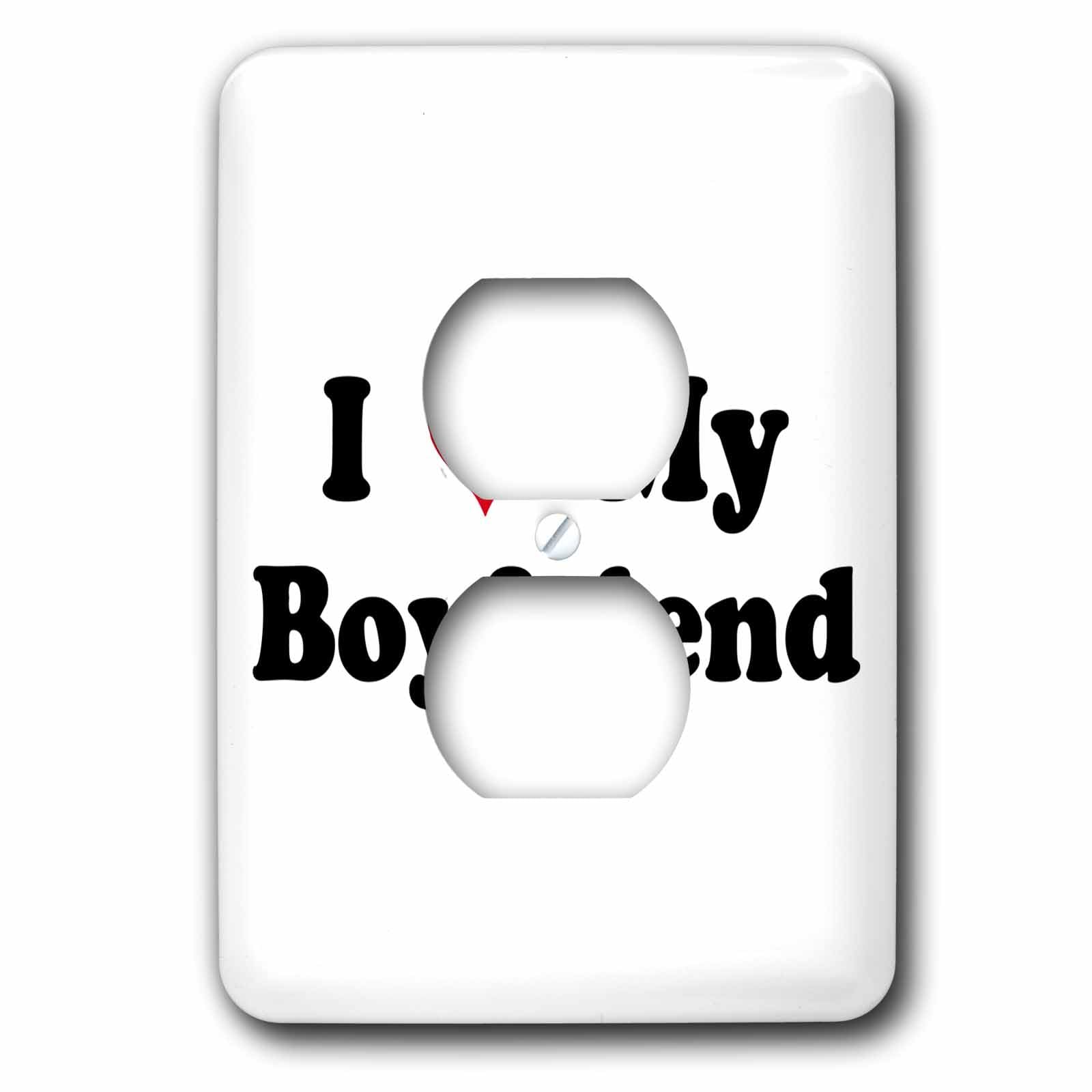 I Love My Boyfriend 2 prises plaque pour interrupteur cadeau original de Saint-Valentin