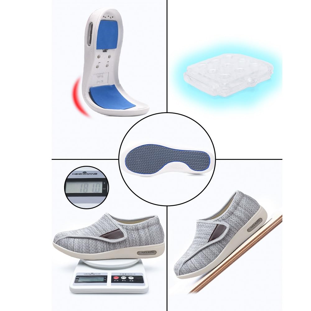 Damskie trampki ortopedyczne, regulowane, szerokie, wygodne letnie buty damskie dla diabetyków z obrzękiem podeszwy, zapaleniem powięzi podeszwy, haluksami, zapaleniem stawów