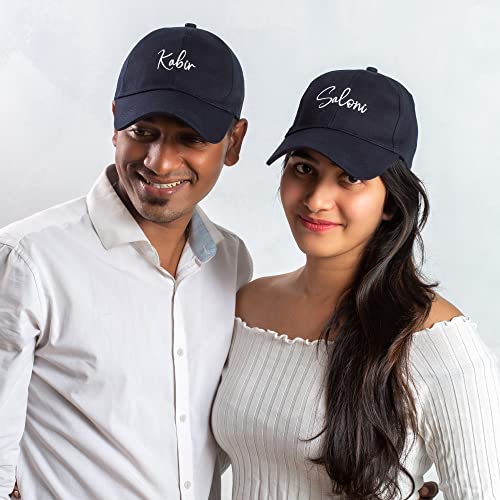 Image of AICA Personalised Name Cotton Cap for Men & Women � Black, Free Size | Gifts for Men & Women