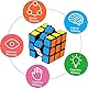 Zauberwürfel Set, 12 Stück Zauberwürfel Mini Rubiks Cube 3x3 cm Magic Cube, Gehirntraining Spielzeug Flexible Hände trainieren für Kinder Mädchen Jungen