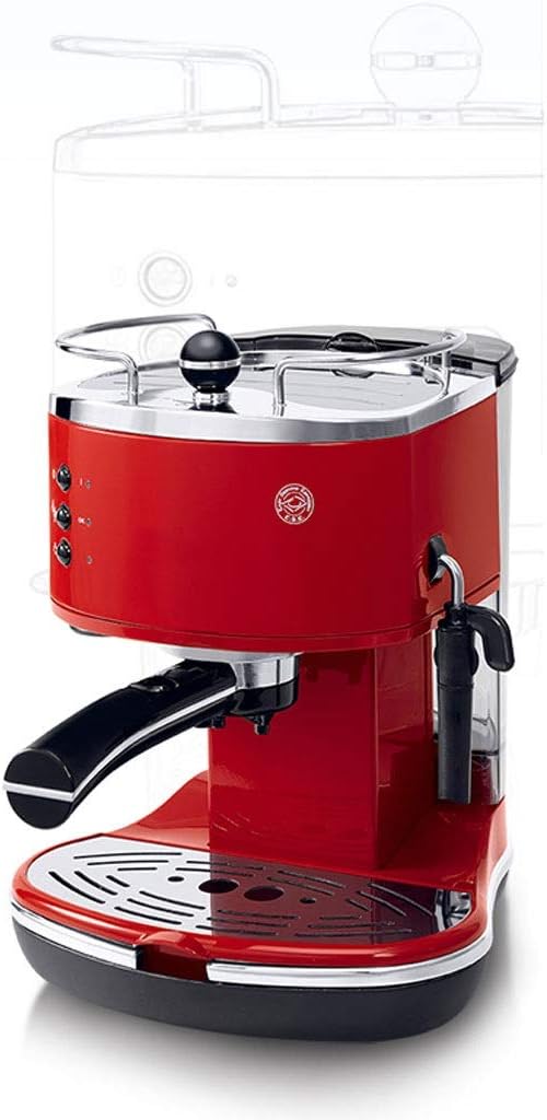 Retro Red Household Pump Pressure Semi-automatic Fancy Coffee Machine Pump Pressure Type Stainless Steel