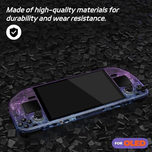 eXtremeRate Replacement Full Set Housing Shell with Buttons for Steam Deck OLED Handheld Console, Custom DIY Gradient Translucent Bluebell Faceplate Back Plate Trackpad Case for Steam Deck OLED — view 6