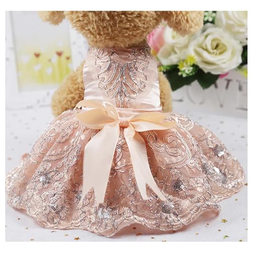 Vestido de encaje para perro princesa rosa talla S miniatura 4