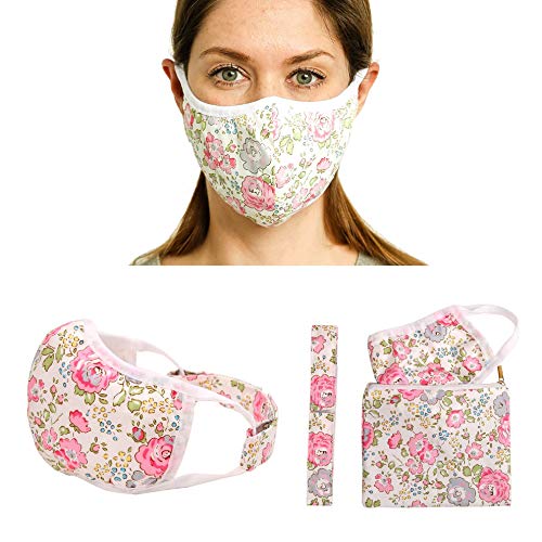 MCW Handmade 4-Layer Face Mask 100% Cotton Reusable & Washable w/Strap&Pouch Women...