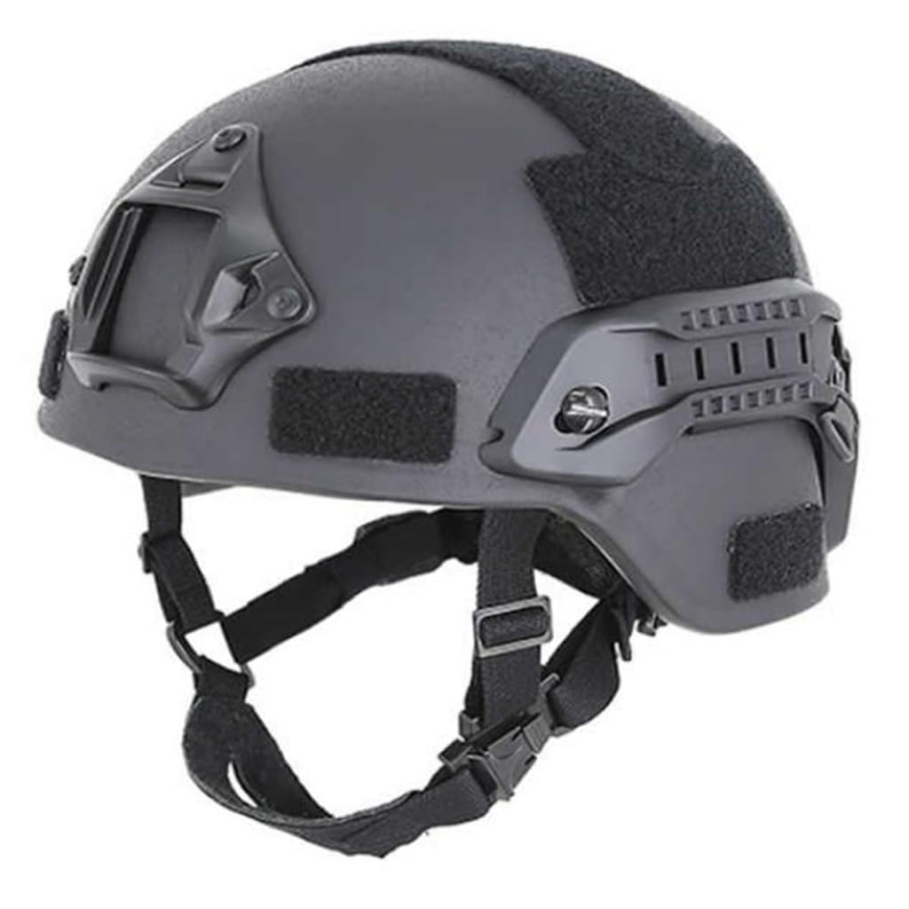 Casque Pare-balles Adapté À Un Tour De Tête De 55 À 60cm, Mich 2000 NIJ IIIA 3A, Casque Balistique À Coupe Haute (Color : BK, Size : 1pcs)