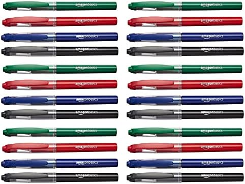 Amazon Basics Rollerball Pen, Micro Point (0.5 mm), Black, 24 Pack