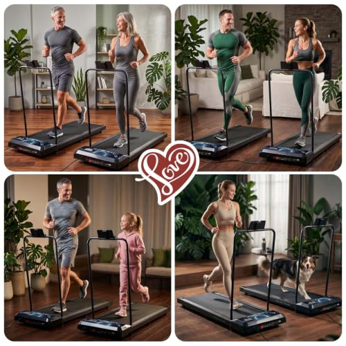 Image of Walking Treadmil with Incline - 2.5HP Portable Treadmill for Home Office, Compact Running Walking Machine with Remote Control, LED Display, Quiet Walking Machine, 265LB Capacity