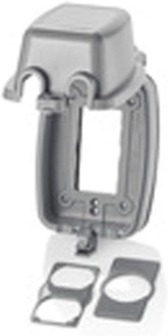 Leviton 5980-UGY Vertical While-in-Use Cover for GFCI/Decora Duplex and Single Outlet, Gray