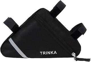 Aiqeer Borsa Triangolare Bicicletta, Borsa Triangolo Telaio Anteriore Bici, Borsa Triangolare Impermeabile Nylon, con Striscia Riflettente (Nero)