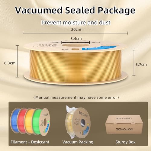 Image of 3DHoJor Silk PLA Filament 1.75mm, PLA Filament 1.75mm Silk Shiny 3D Printer Filament, 1kg*4 Cardboard Spool, Dimensional Accuracy + /- 0.03 mm, Fit Most FDM Printer(Gold+Red+Green+Blue)