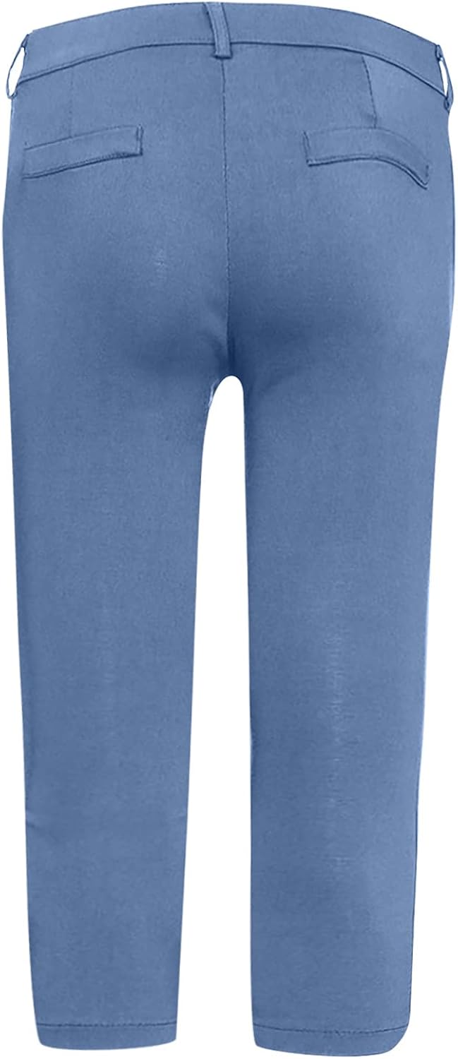 Amazon.com: Pantalones capri para mujer, elegantes pantalones de vestir de  color sólido, pantalones cortos de trabajo de negocios : Ropa, Zapatos y  Joyería